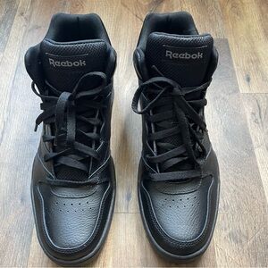 Reebok Men's Black Leather Sneakers